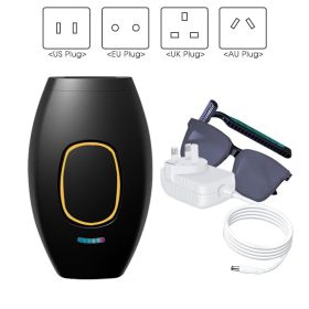 Hair Removal Instrument Mini Portable Face Leg Back Bikini Hair Removal Machine From Home Painless Permanent (Option: AU-Black)